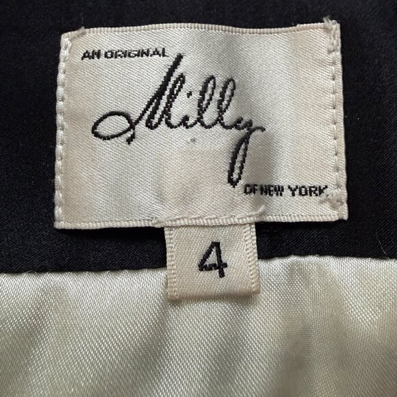 MILLY Ivory Metallic Chevron Tweed Wool Blend Mini Skirt 4 - Picture 10 of 11